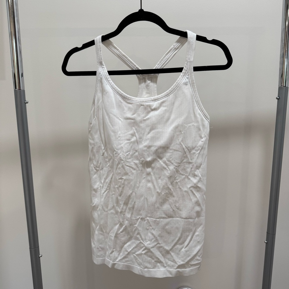 Lululemon White Ribbed Tank Top